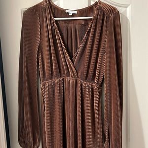Baltic Born, Venus Bronze Pleated Maxi dress, Size Medium
